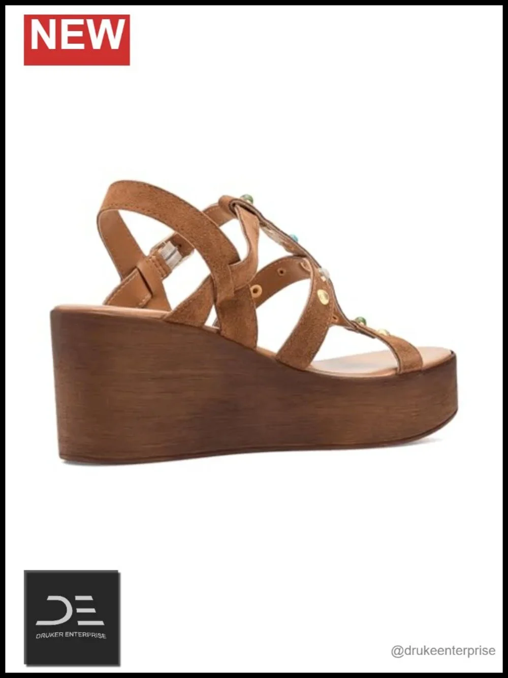 Women's Faux Leather Platform Heel Ankle Strap Sandals